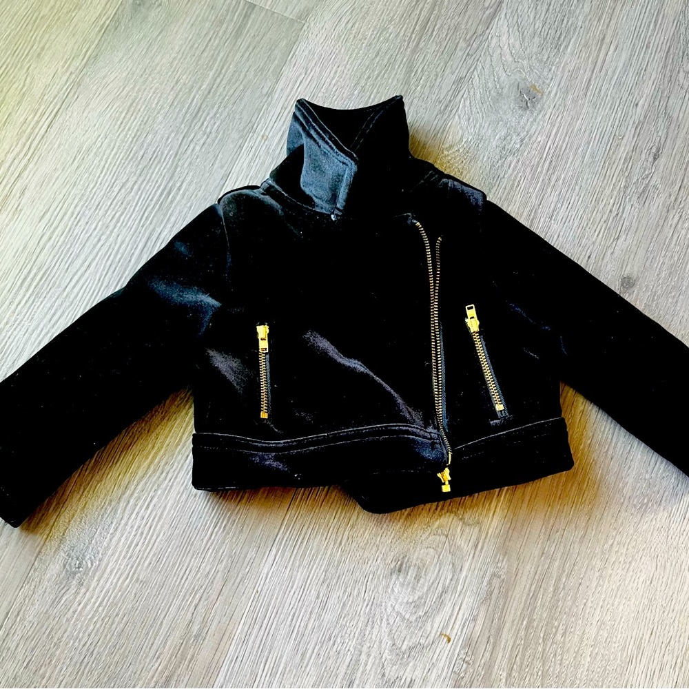 Black Velvet Biker Jacket